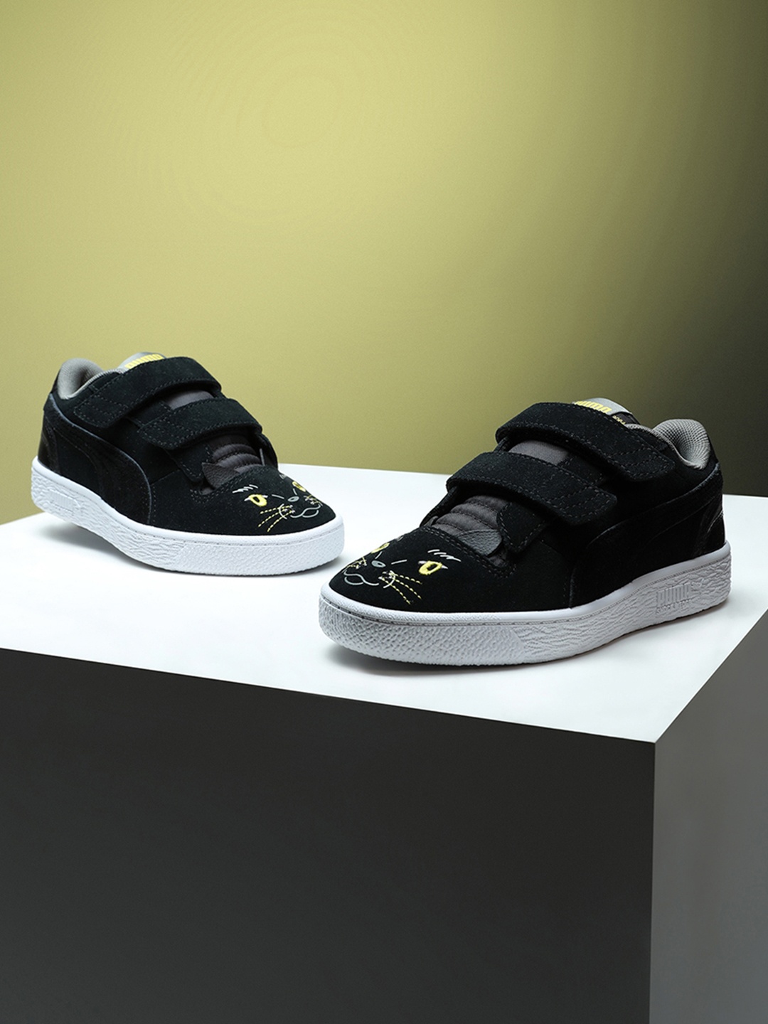 

Puma Boys Black Printed Ralph Sampson Lo Animal Sneakers