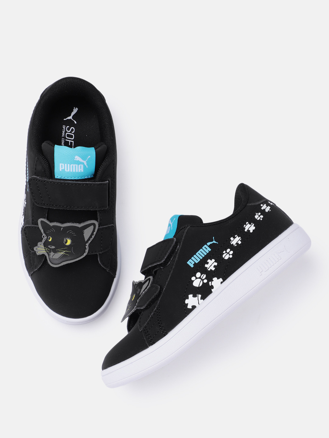 

Puma Boys Black Smash v2 Printed Sneakers