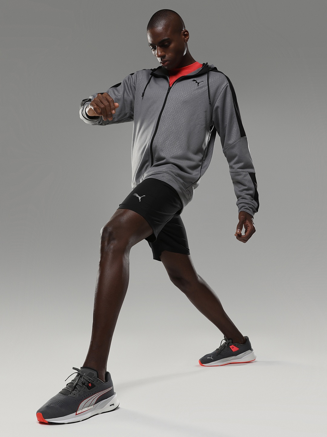 

Puma Men Grey Mesh Eternity Nitro Running Shoes