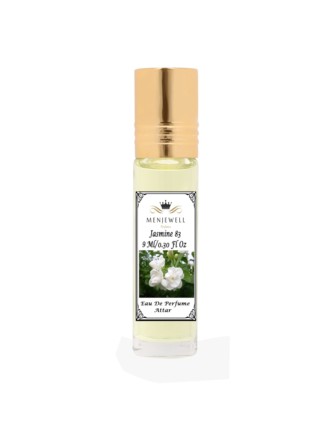 

Menjewell Fragrances Floral Jasmine Long Lasting Natural Attar 9ml, Transparent