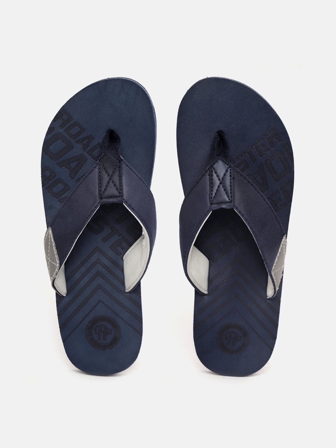 

The Roadster Lifestyle Co Men Navy Blue & Black Printed Thong Flip-Flops