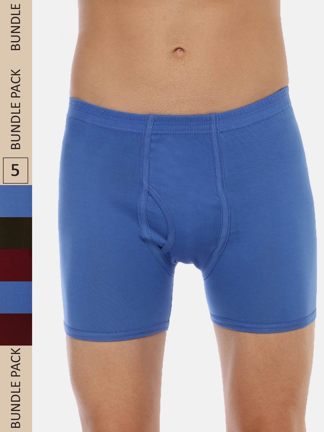

Dollar Lehar Men Assorted Pack Of 5 Combed Cotton Trunks MLHTR-05-PO5