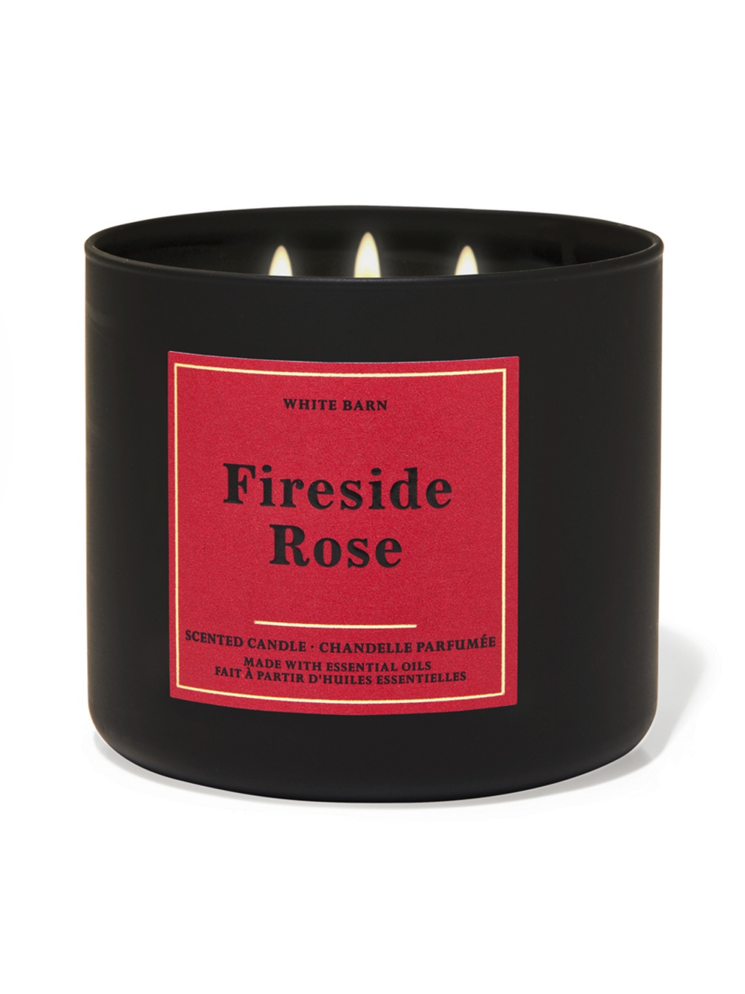 

Bath & Body Works Fireside Rose 3-Wick Scented Candle - 411g, Black
