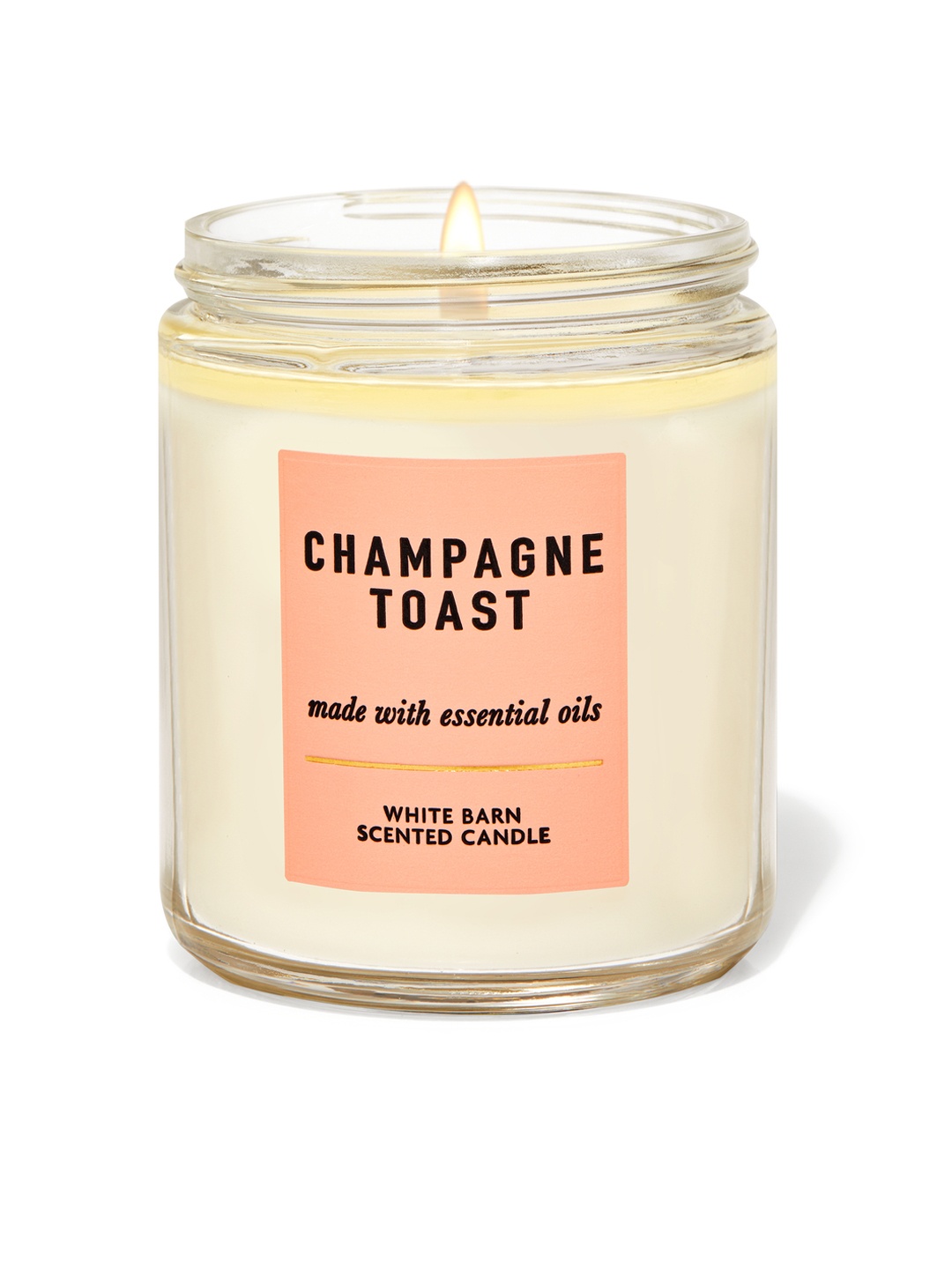 

Bath & Body Works Champagne Toast Single Wick Candle, Pink