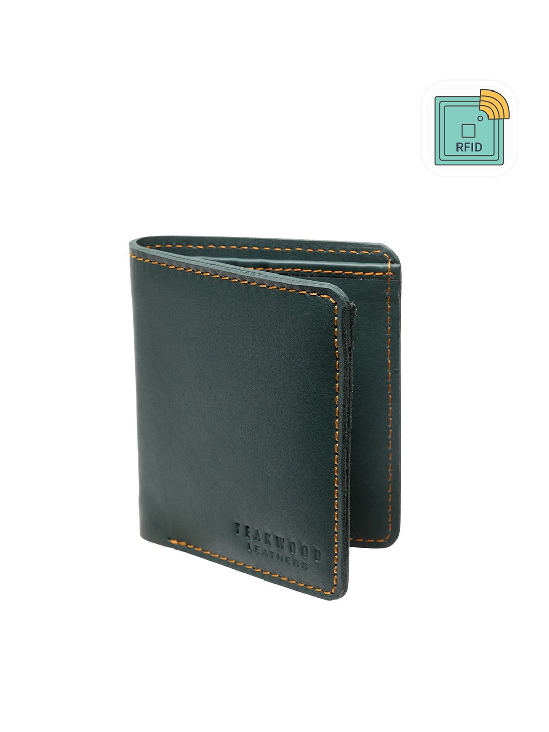 

Teakwood Leathers Men Green Solid Leather Two Fold Wallet