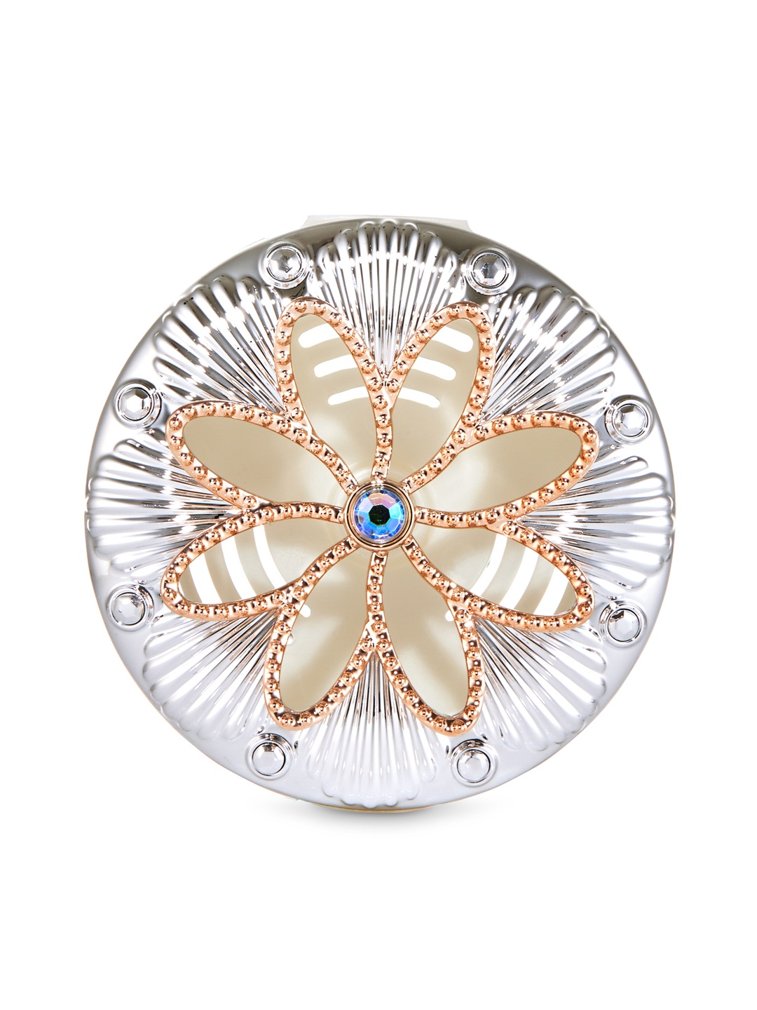 

Bath & Body Works Metallic Flower Vent Clip Car Fragrance Holder, Silver