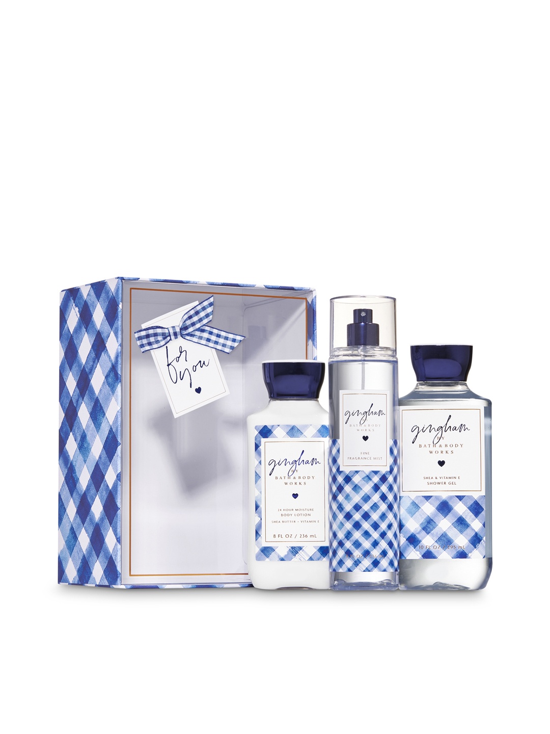 

Bath & Body Works Gingham Gift Box Set, Blue