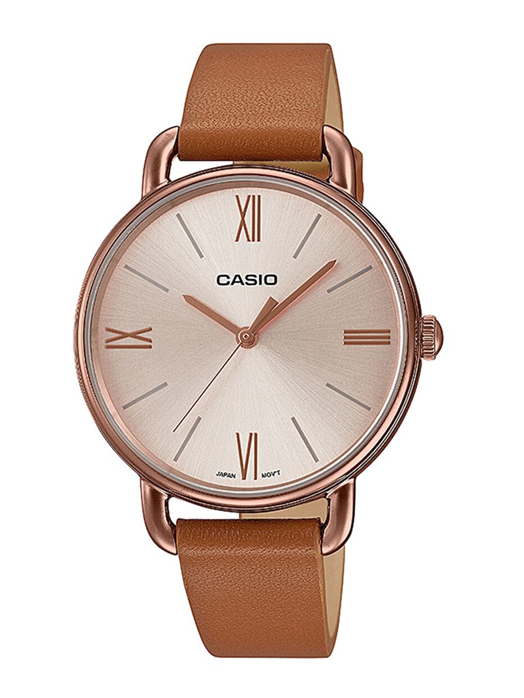 

CASIO Enticer Ladies Rose Gold Analogue Leather Watch A1808