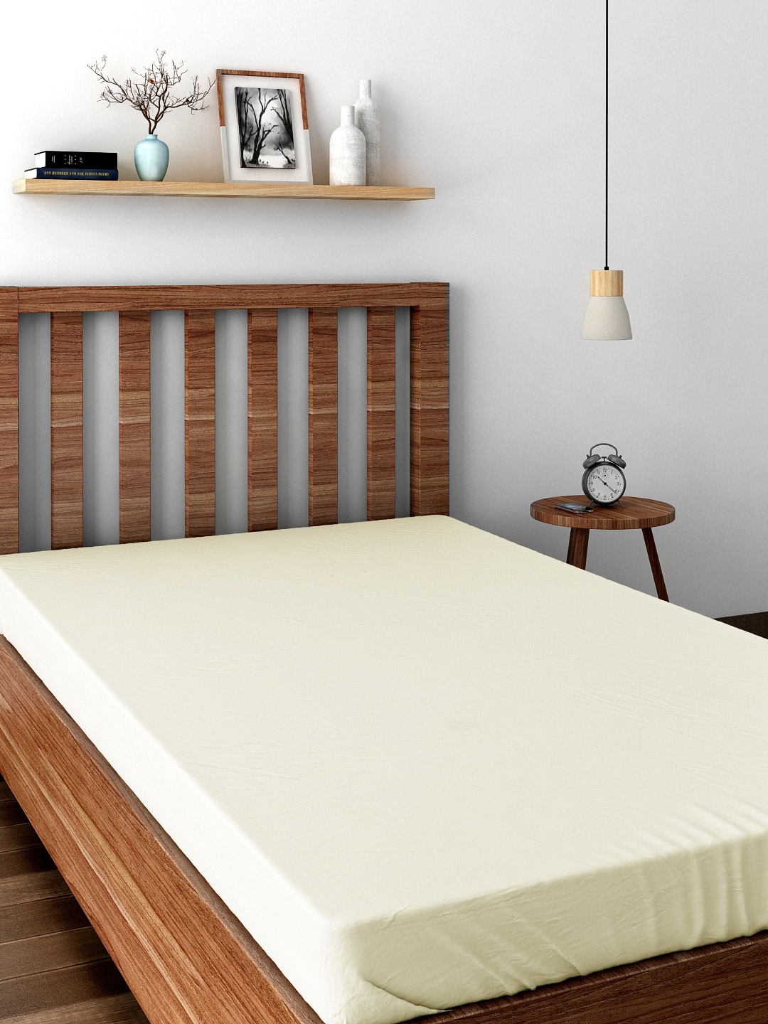 

Little MASPAR Cream-Coloured 210 TC Cotton Single Bedsheet