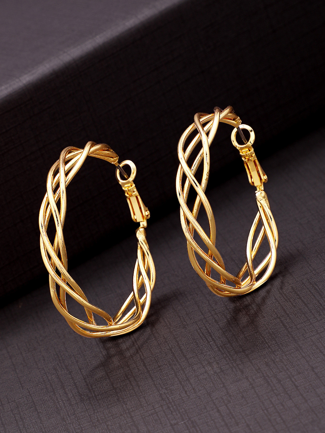 

TOKYO TALKIES X rubans FASHION ACCESSORIES Gold-Plated Contemporary Hoop Earrings