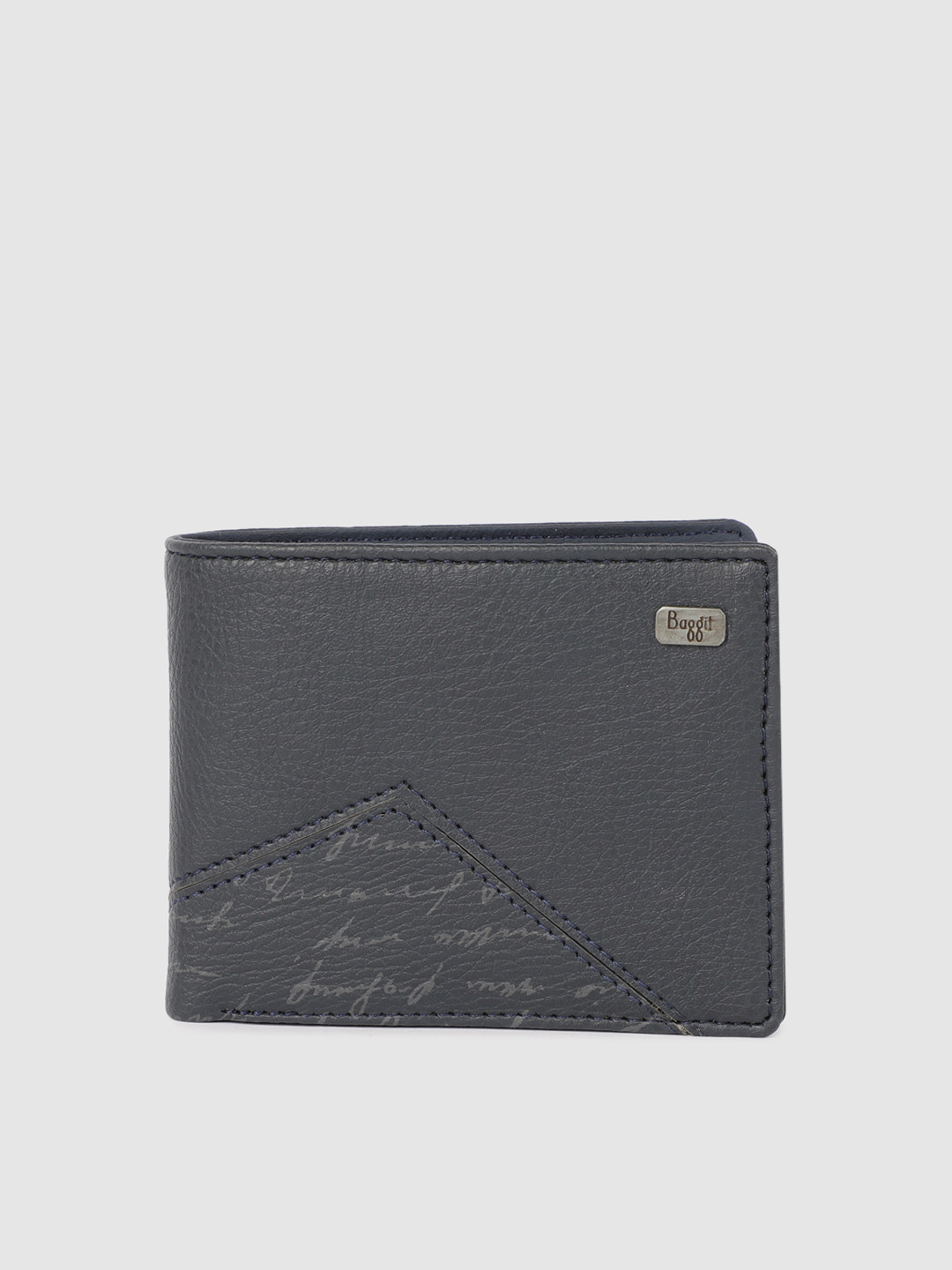 

Baggit Men Blue Printed Two Fold Wallet