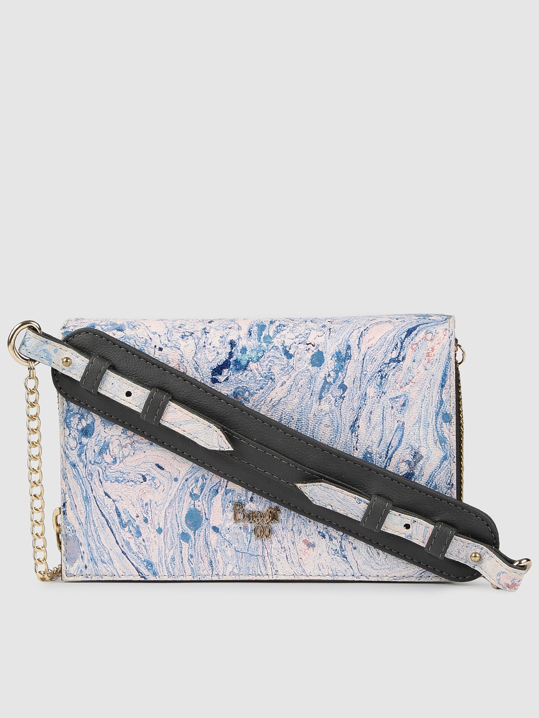 

Baggit White & Blue Printed Sling Bag