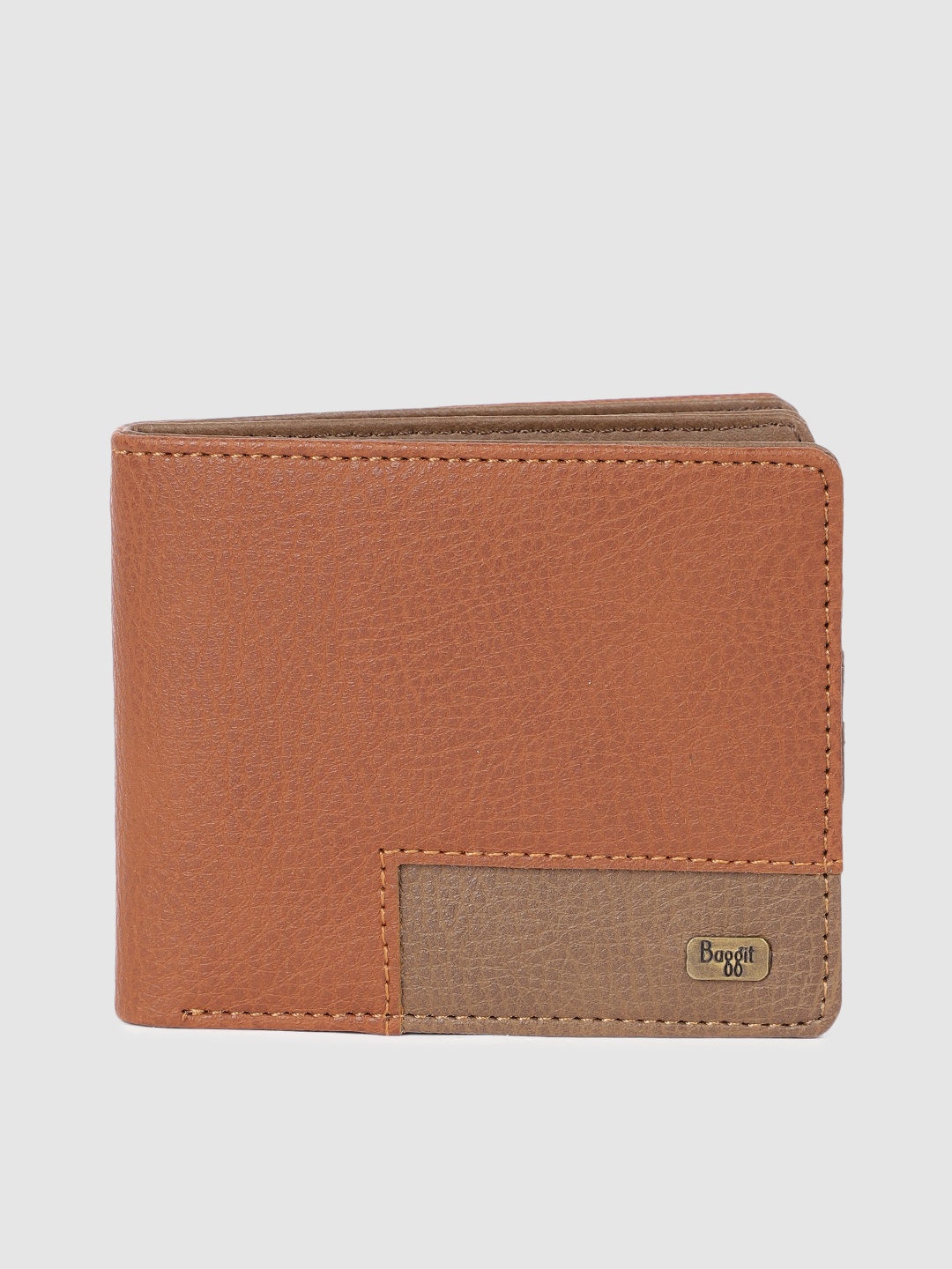 

Baggit Men Tan Brown Solid Two Fold Wallet