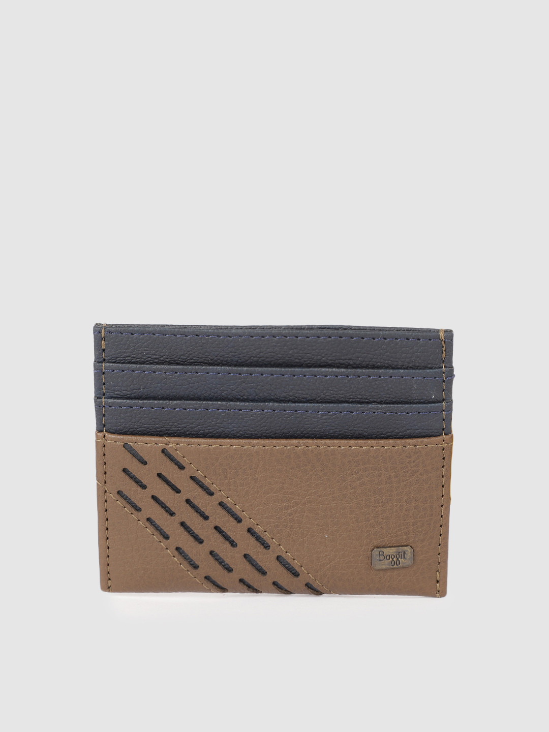 

Baggit Men Brown & Blue Colourblocked Card Holder