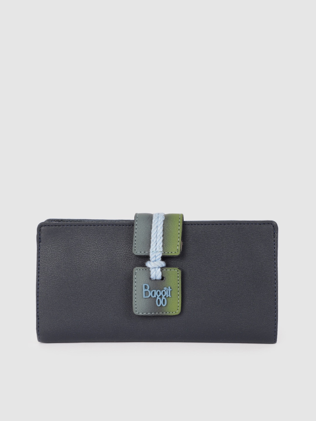 

Baggit Women Navy Blue Solid Two Fold Wallet