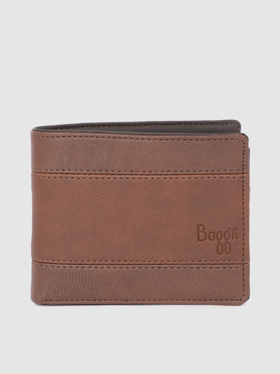 

Baggit Men Brown Textured Two Fold Wallet