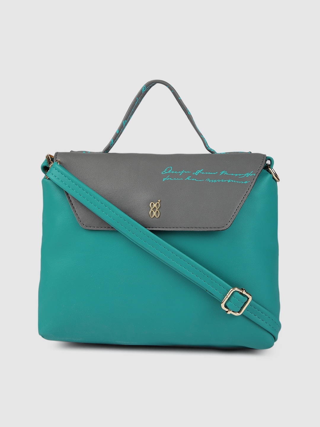 

Baggit Turquoise Blue & Grey Colourblocked BRAK E DIEGO Satchel