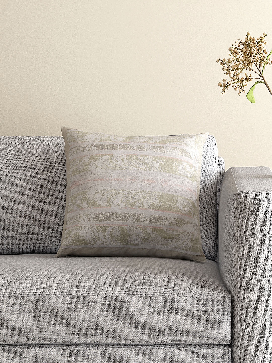 

MASPAR Green Single Ethnic Print 16'' x 16'' Square Cushion Cover