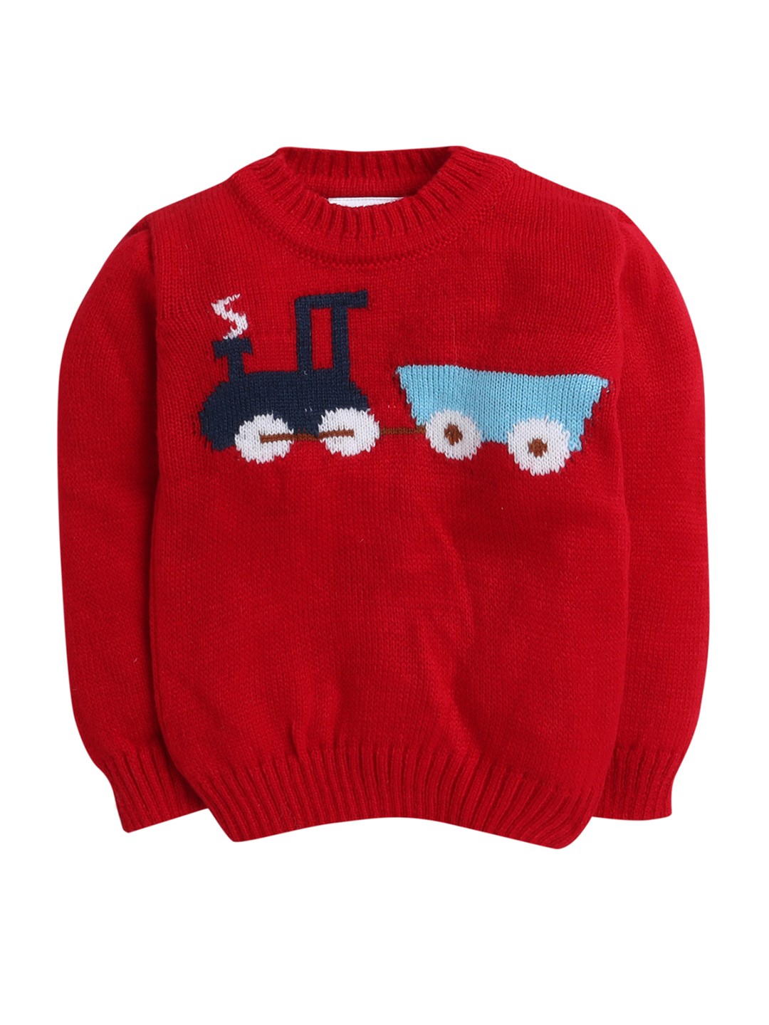 

Little Angels Kids Unisex Red & Blue Printed Pullover Sweater