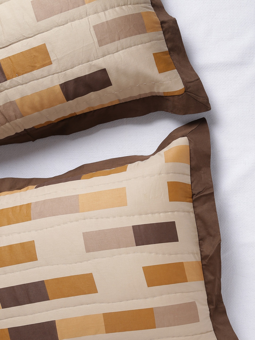 

MASPAR Set of 2 Beige 20'' x 30'' Rectangular Pillow Sham Covers
