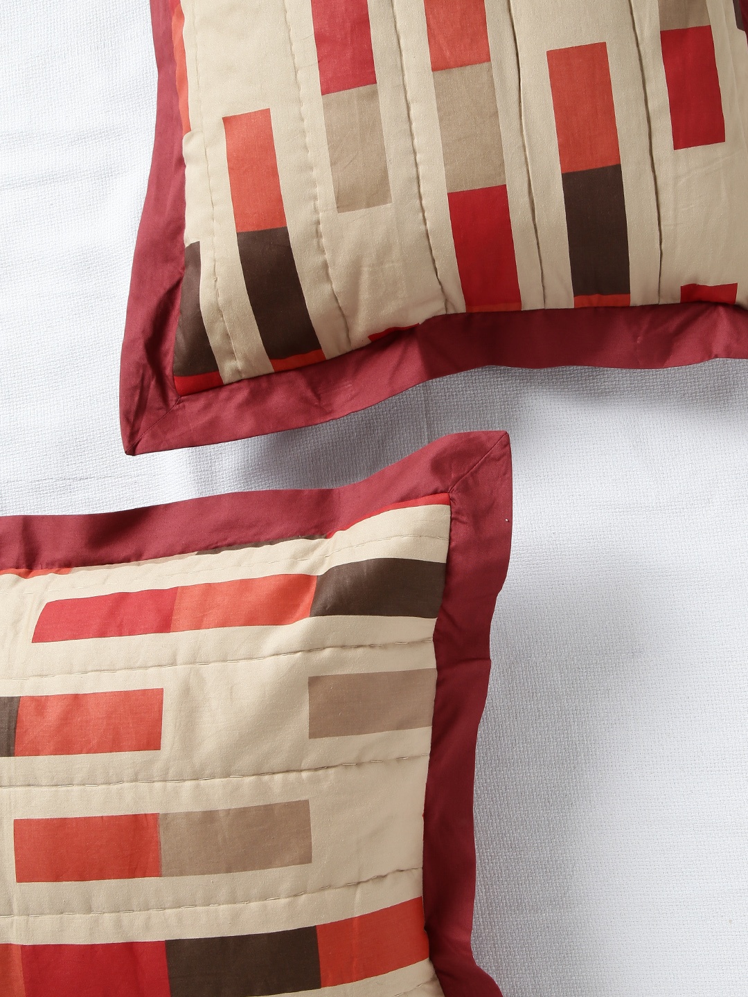 

MASPAR Set of 2 Beige 20'' x 30'' Rectangular Pillow Sham Covers