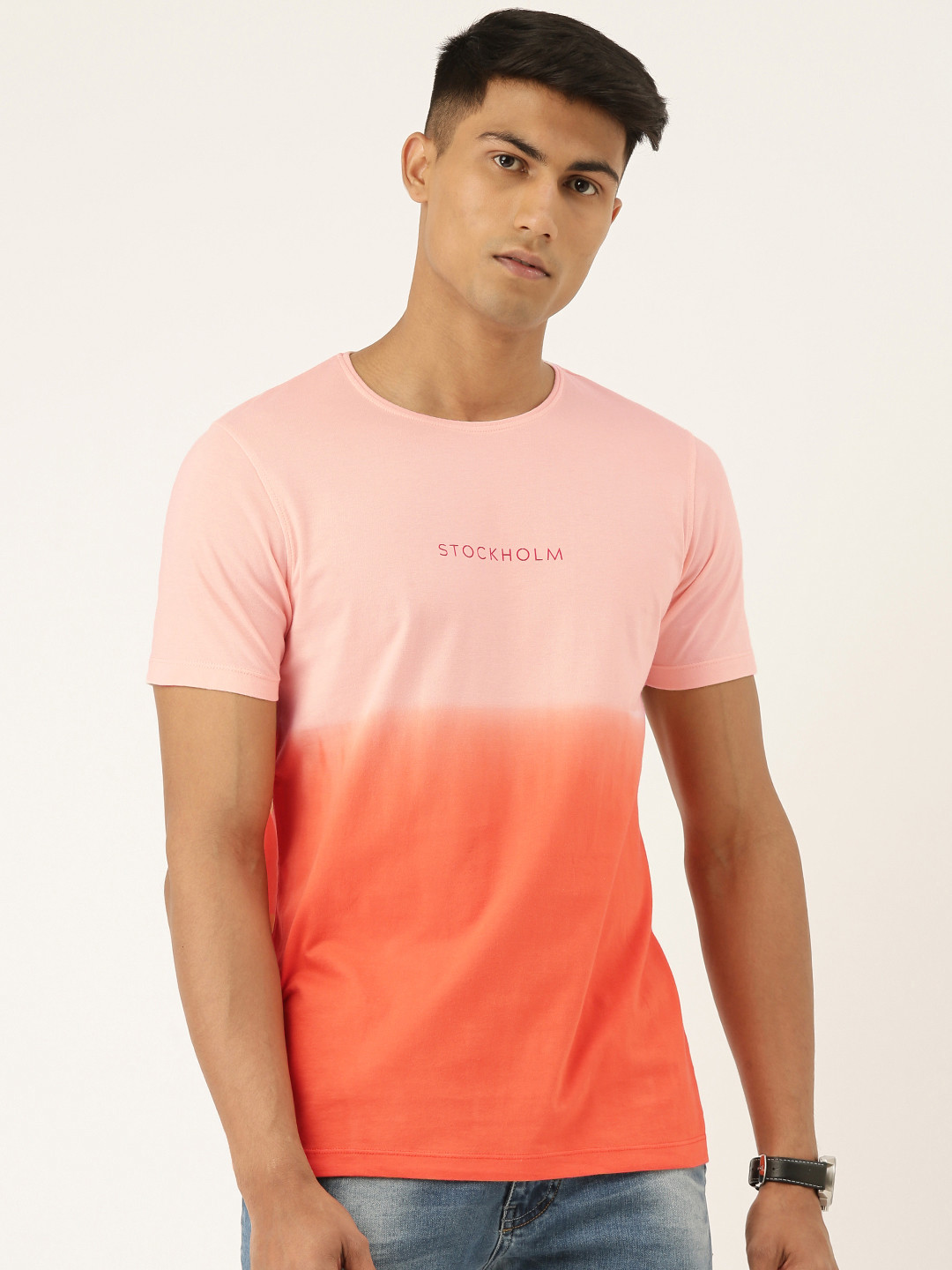 

Difference of Opinion Men Pink Dyed Round Neck T-shirt