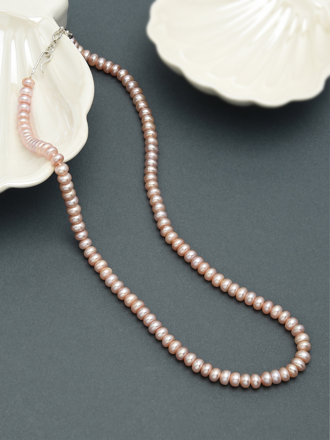 

Zaveri Pearls Fresh Water Button Pearls 4-5mm AAA+ Quality Necklace, Lavender