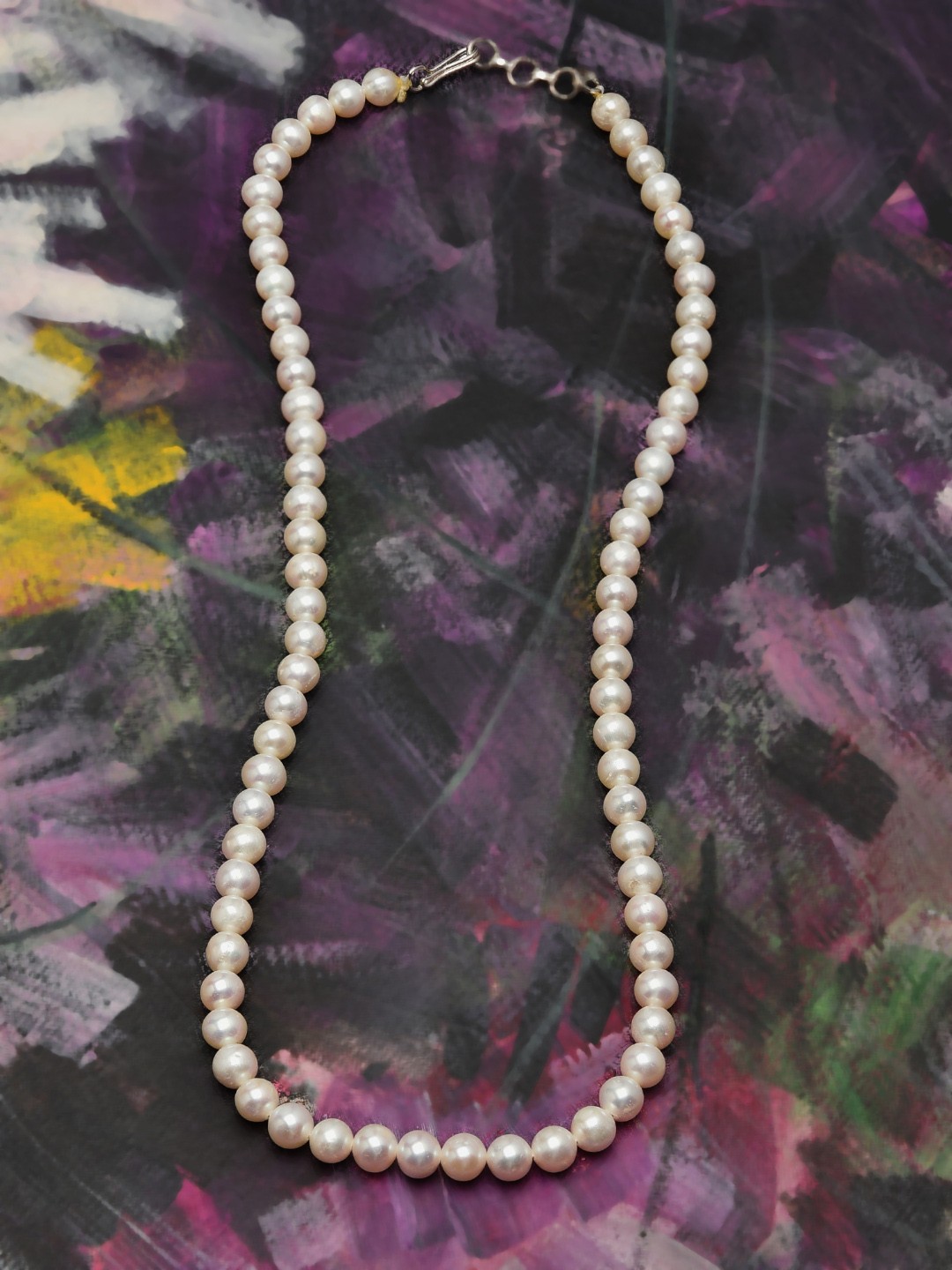 

Zaveri Pearls Fresh Water Round Pearls 5-6mm AAA+ Quality Necklace, White
