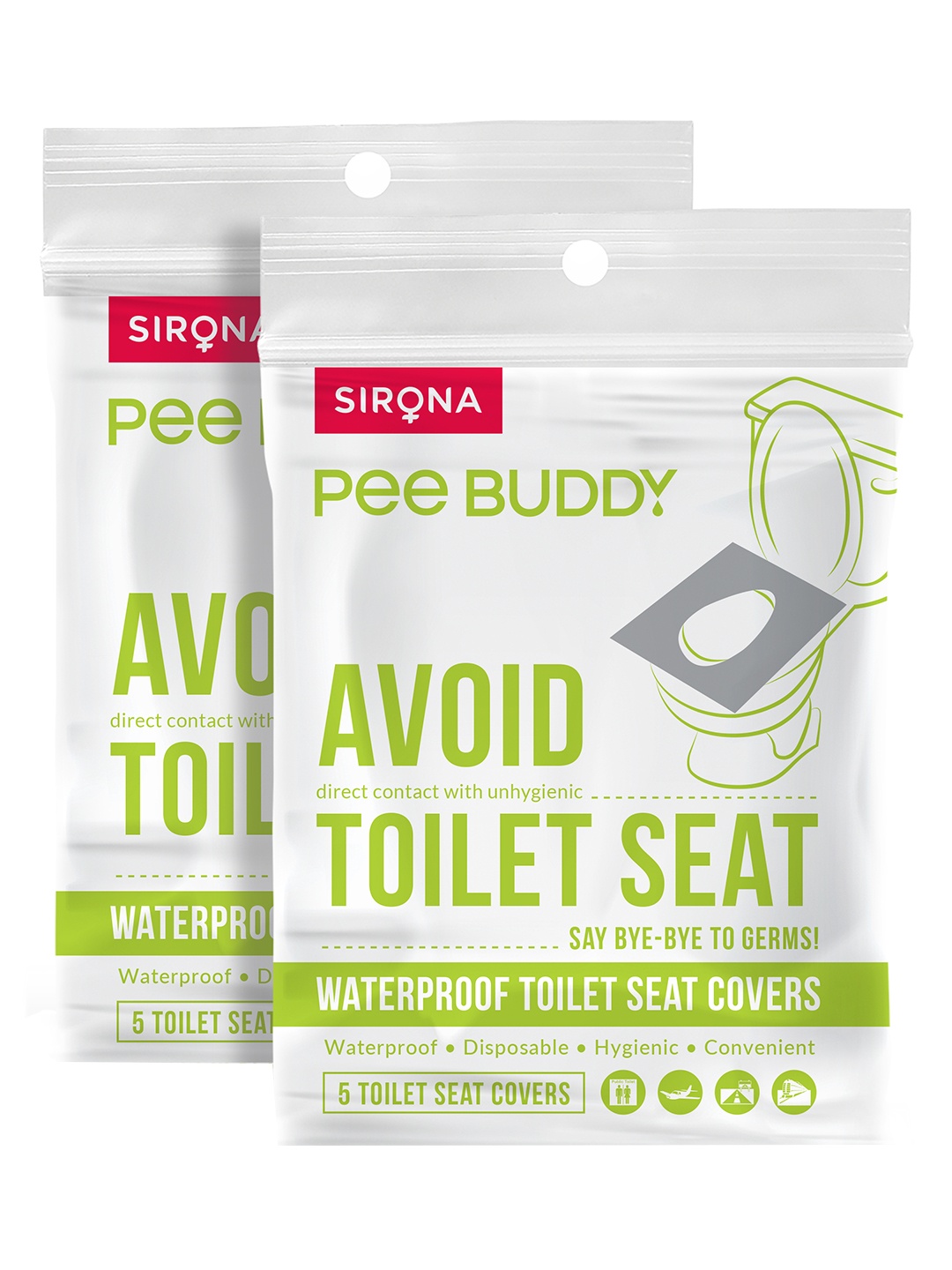 

PEEBUDDY Waterproof 10 Toilet Sheets Seat Cover, White