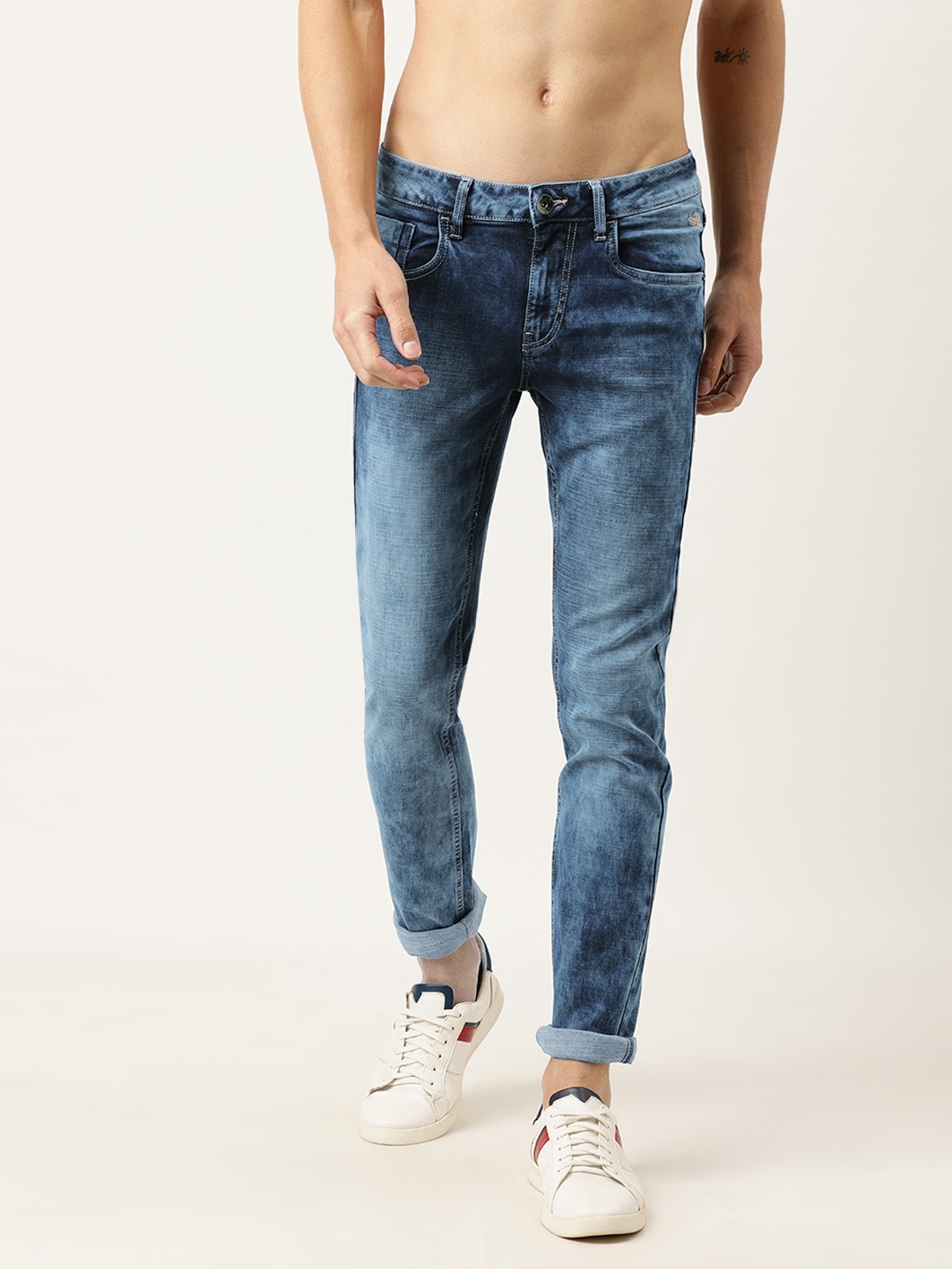 

Flying Machine Men Blue Skinny Fit Low-Rise Clean Look Stretchable Jeans