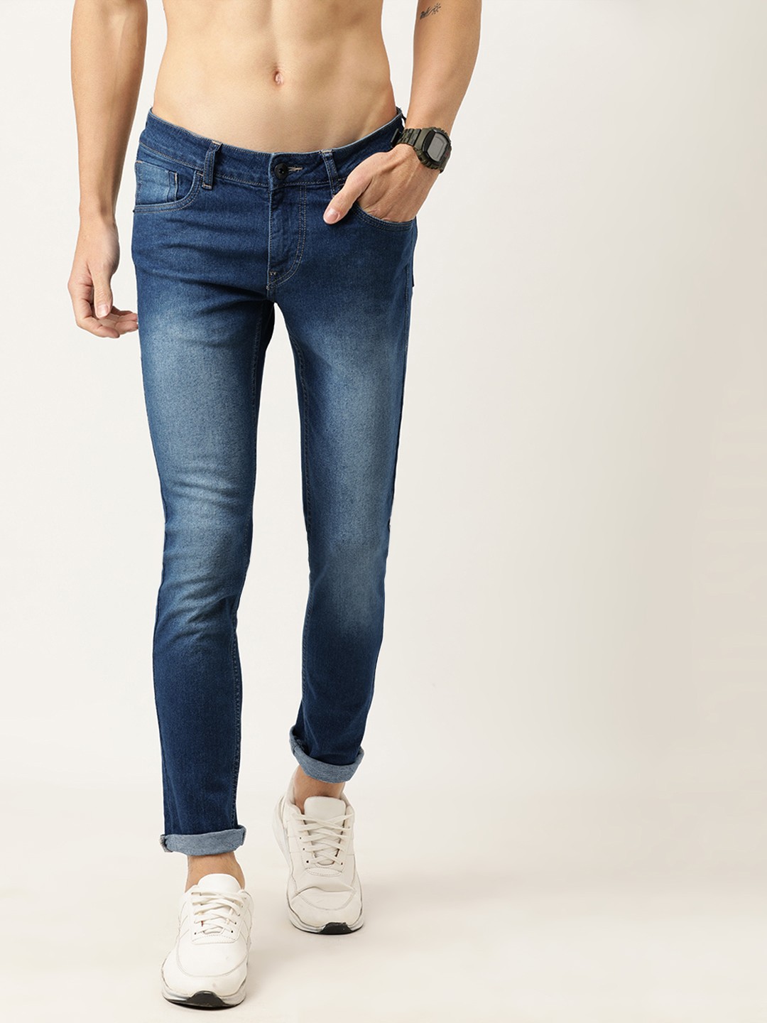 

Flying Machine Men Blue Skinny Fit Low-Rise Clean Look Stretchable Jeans