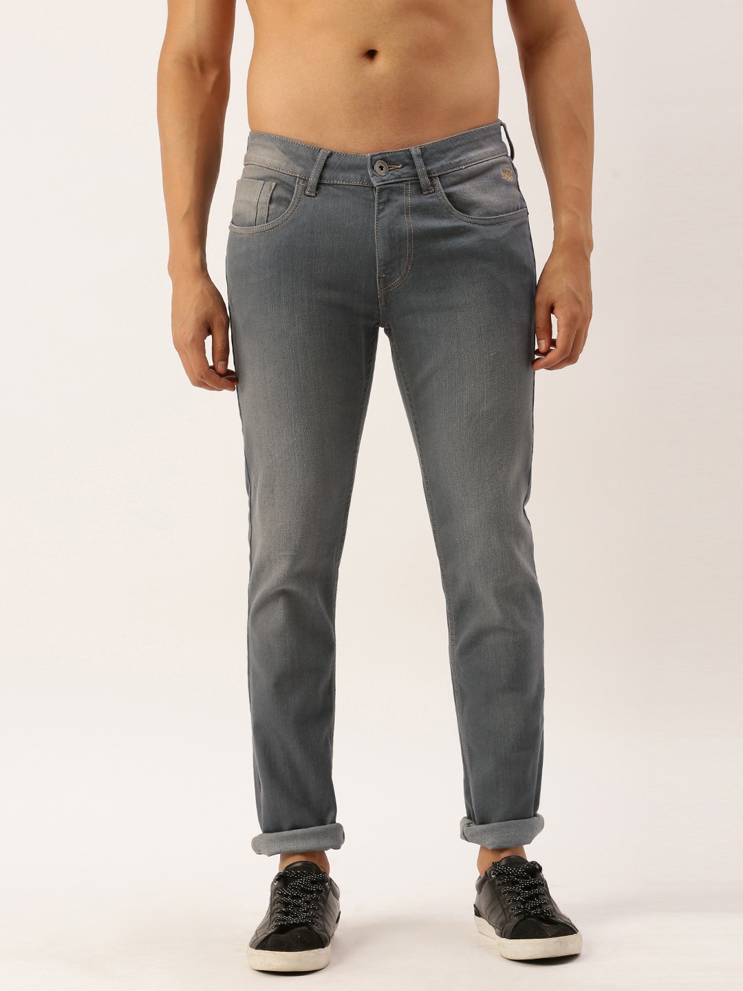 

Flying Machine Men Grey Slim Fit Mid-Rise Clean Look Stretchable Jeans