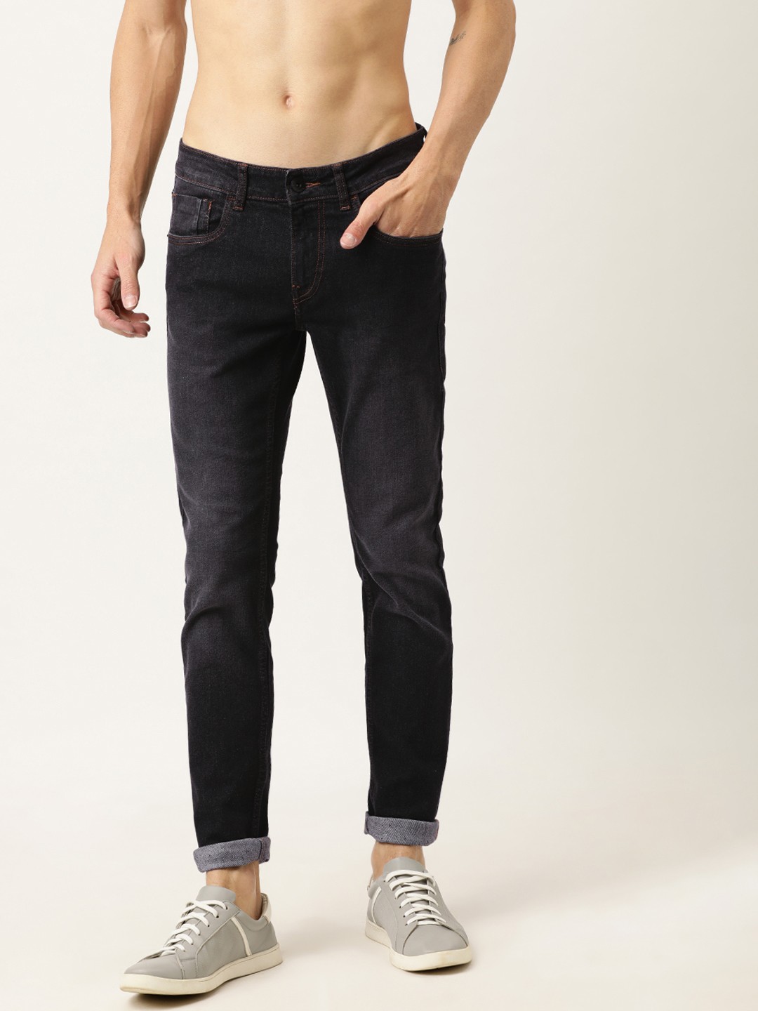 

Flying Machine Men Black Jackson Skinny Fit Low-Rise Clean Look Stretchable Jeans