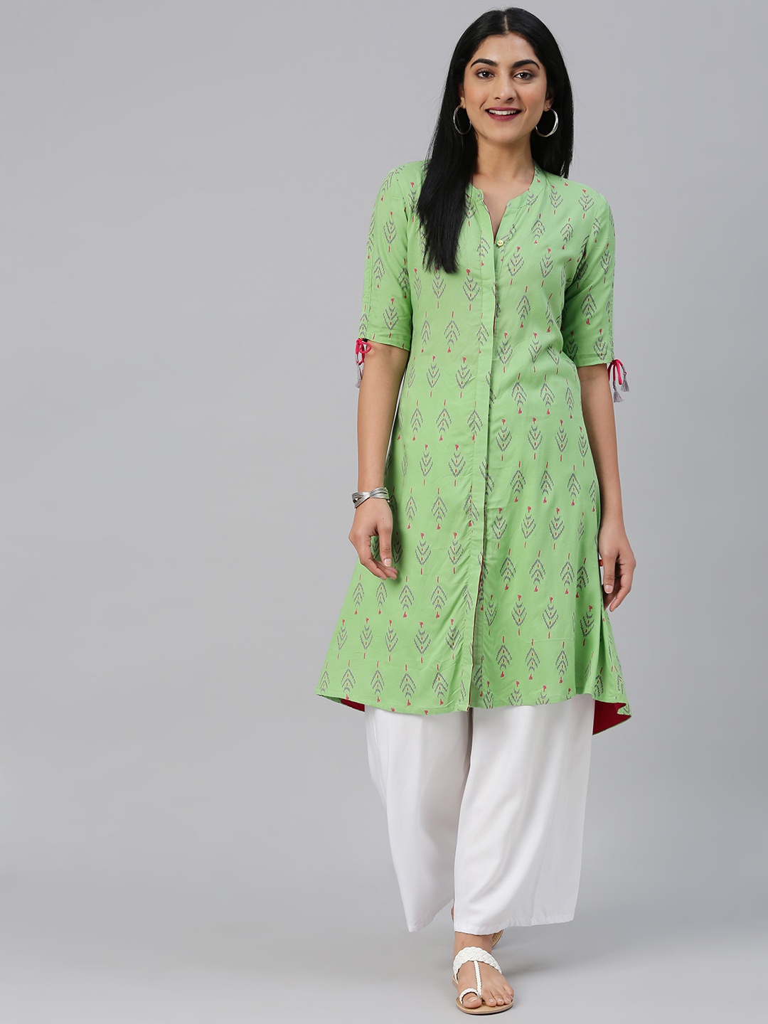 

Alena Women Green Printed A-Line Kurta