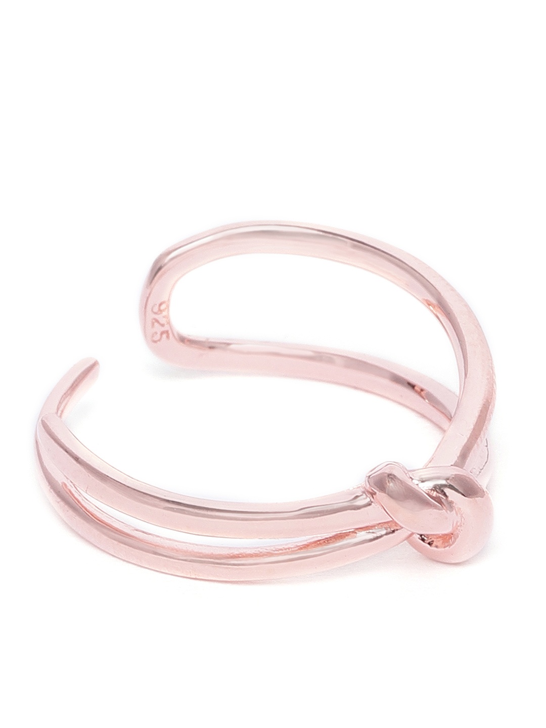

GIVA Women 925 Sterling Silver Rose Gold Knot Adjustable Finger Ring