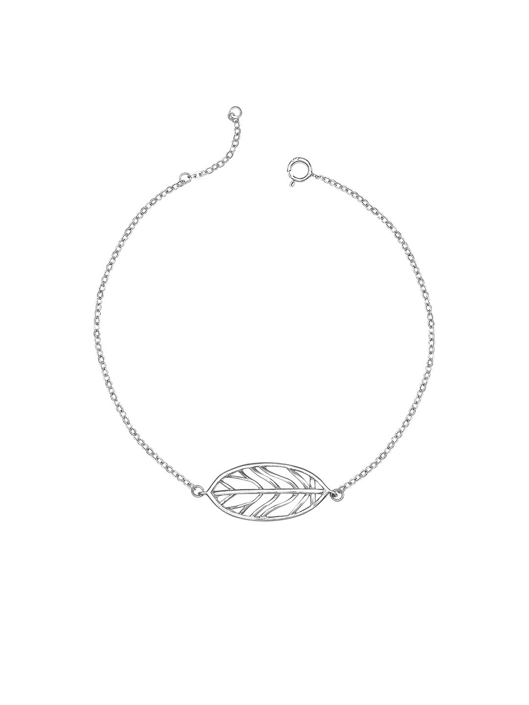 

GIVA 925 Sterling Silver Rhodium Plated Tranquil Leaf Bracelet