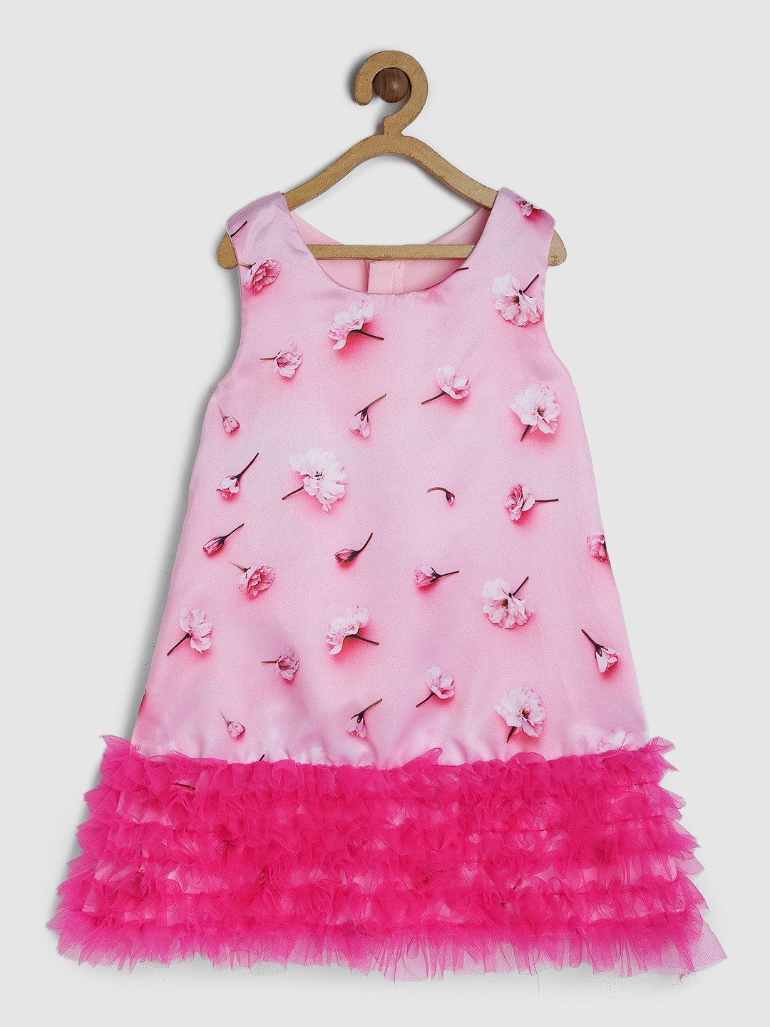 

MANY FROCKS & Girls Pink Printed A-Line Dress