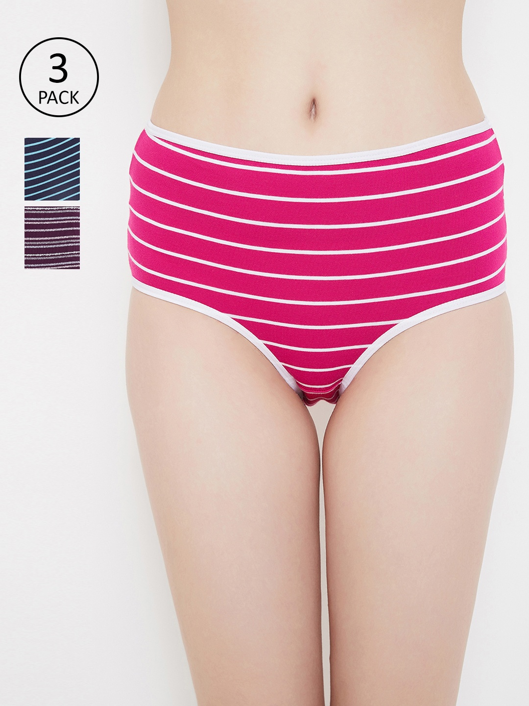 

Clovia Women Pack of 3 Assorted Basic Briefs COMPNC791
