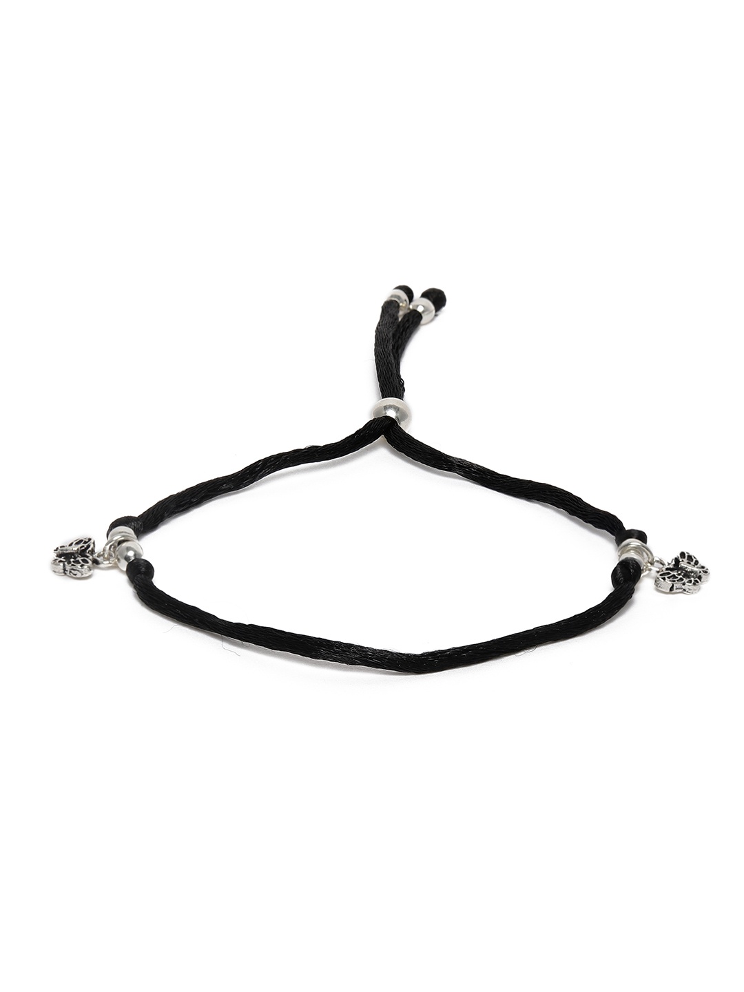 

ZAYN 92.5 Sterling Silver & Black Butterfly-Shaped Threaded 1 Piece Anklet