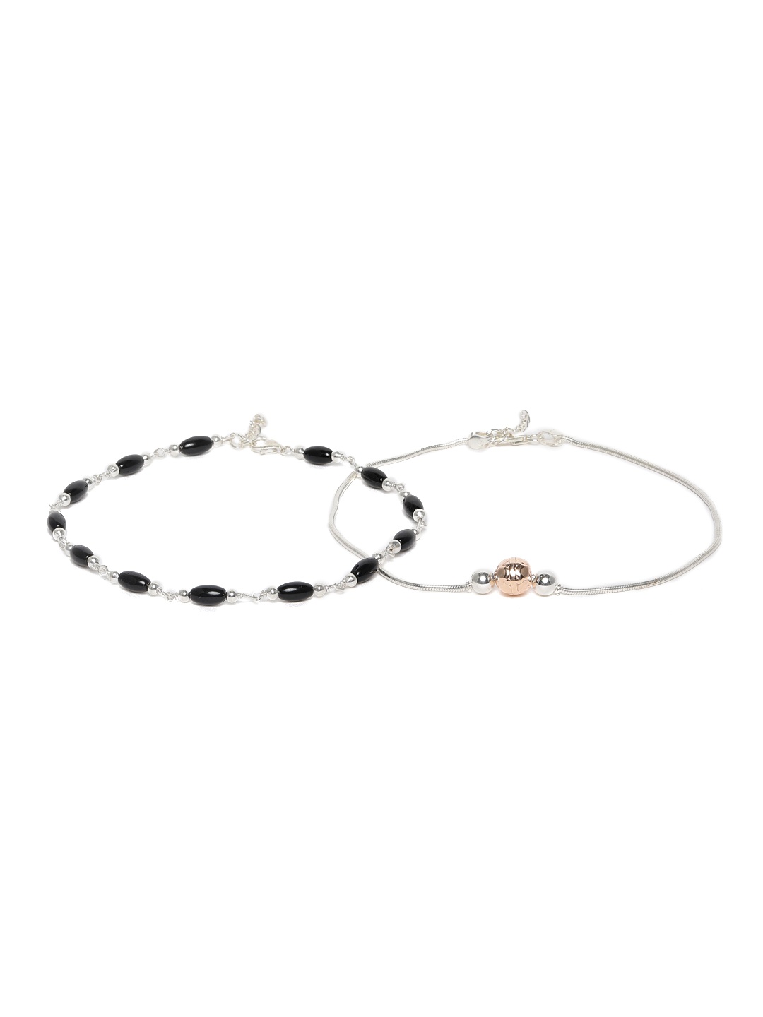 

ZAYN 92.5 Sterling Silver Set of 2 Anklets, White