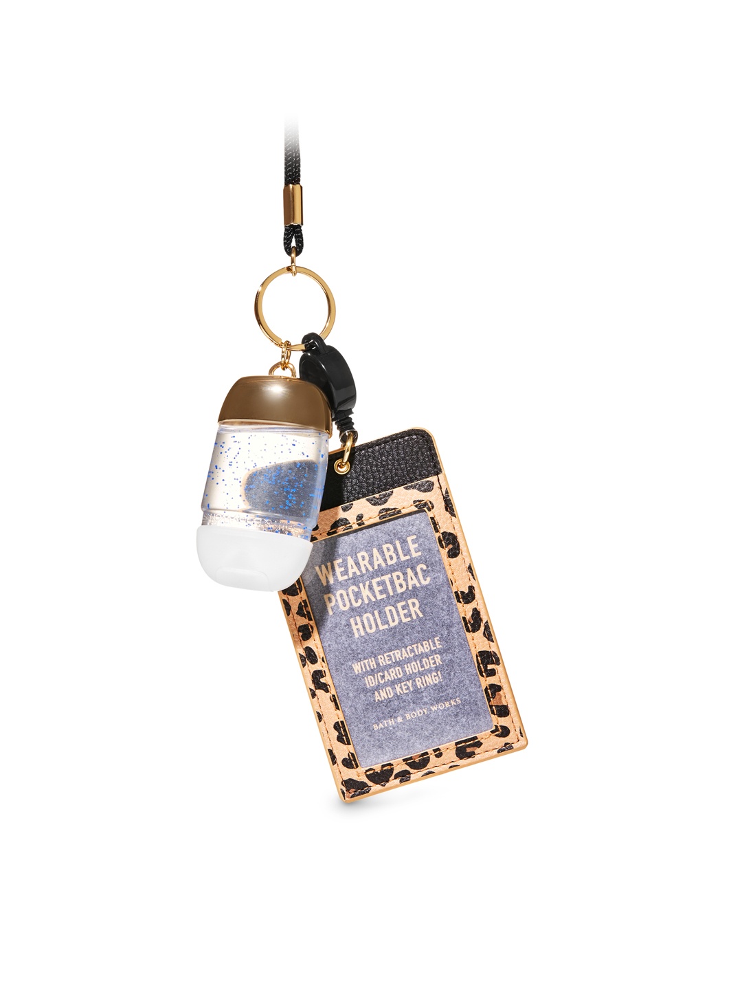 

Bath & Body Works Beige Black Leopard Print Wearable ID Card PocketBac Holder