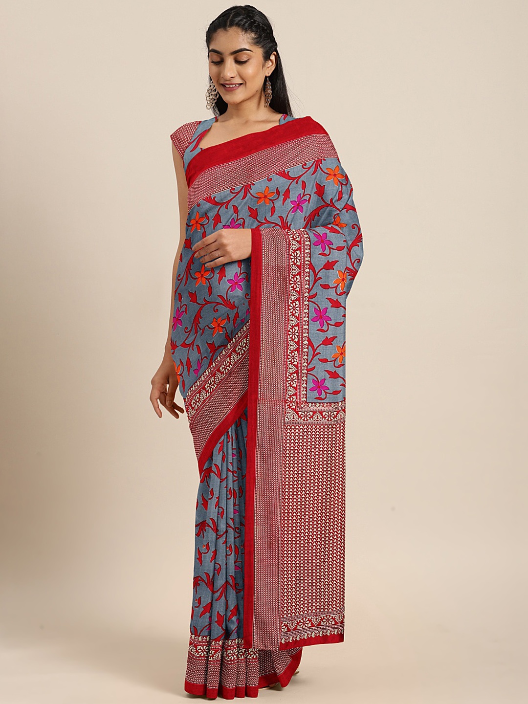

KALINI Multicoloured Floral Printed Saree, Multi