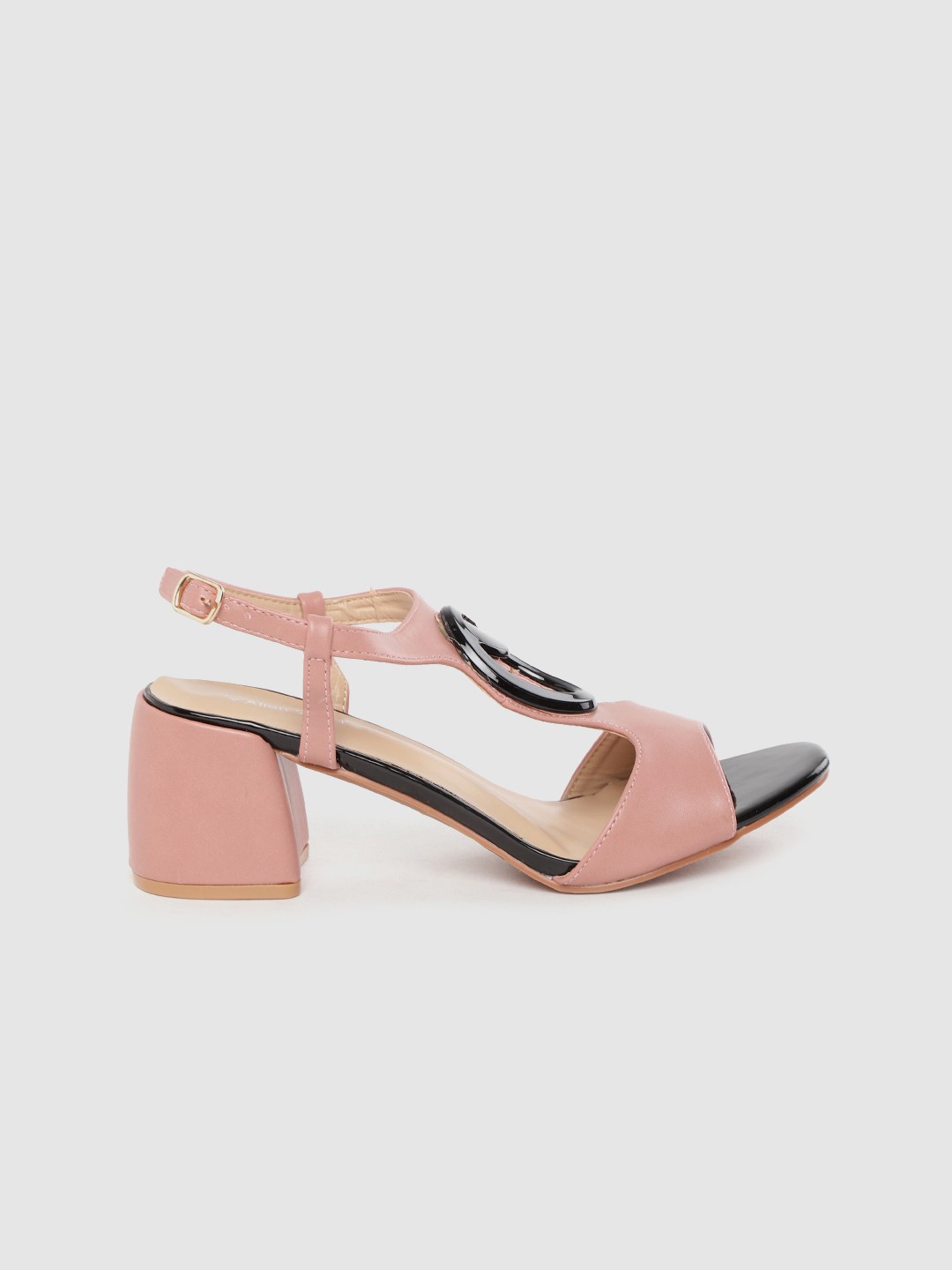 

Allen Solly Women Pink & Black Solid Block Heels
