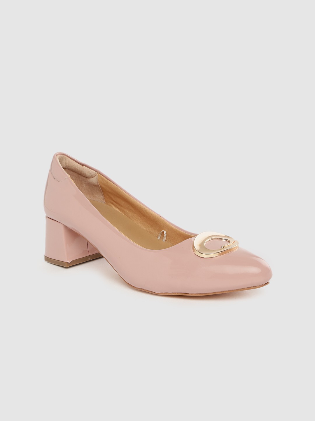 

Allen Solly Women Nude-Coloured Solid Pumps with Metallic Detail