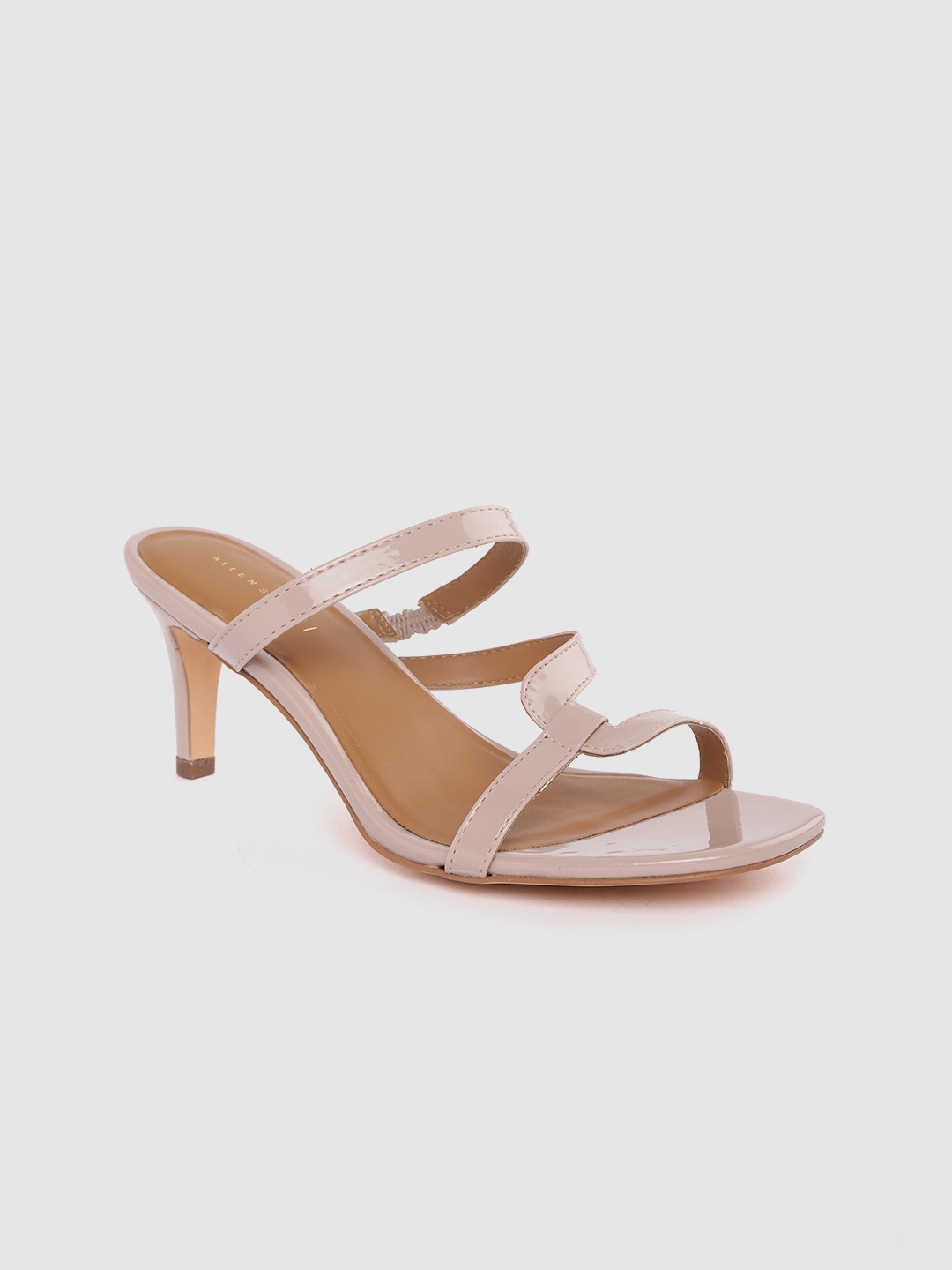 

Allen Solly Women Peach-Coloured Solid Patent Finish Slim Heels
