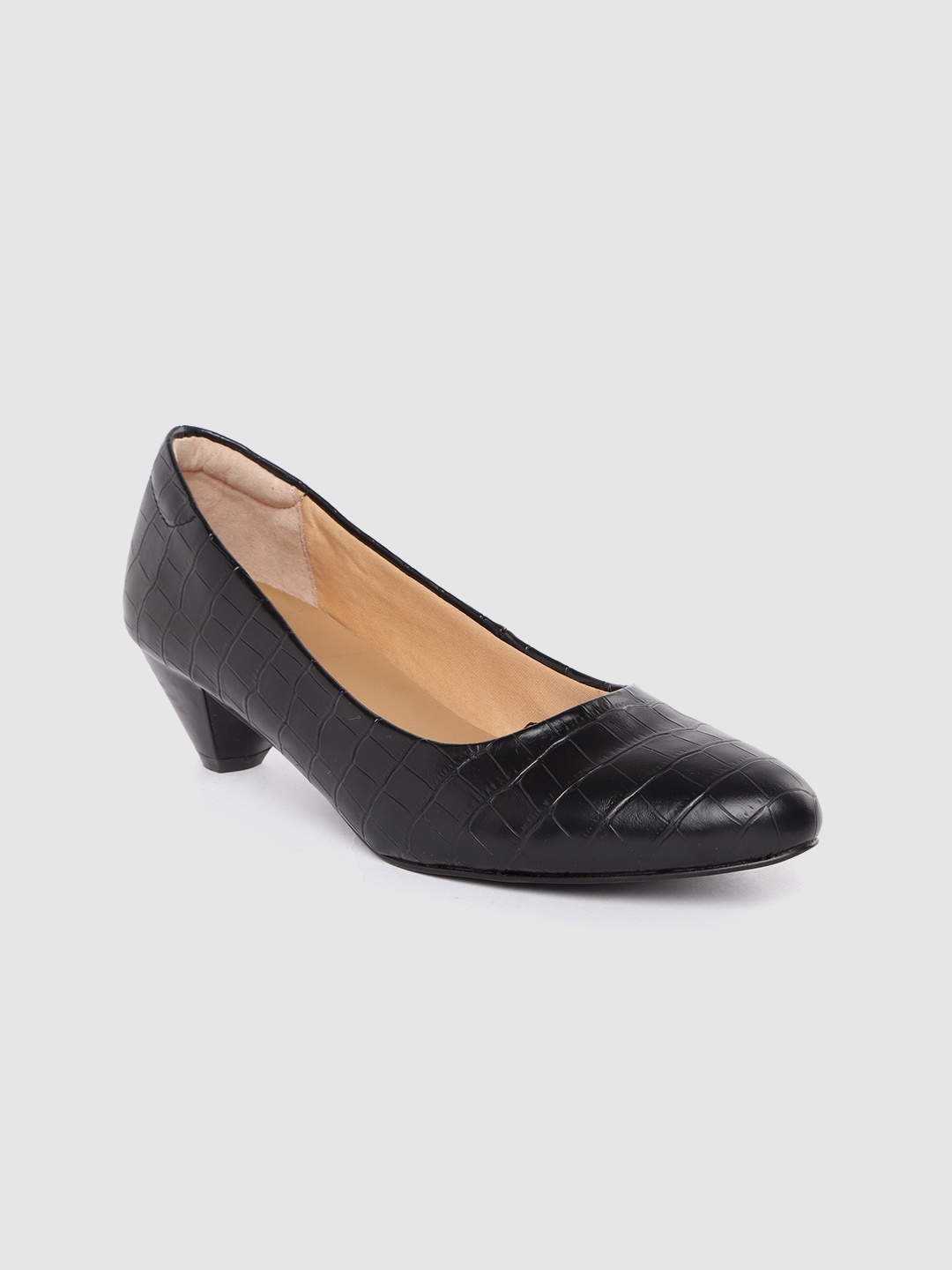 

Allen Solly Women Black Croc-Textured Pumps