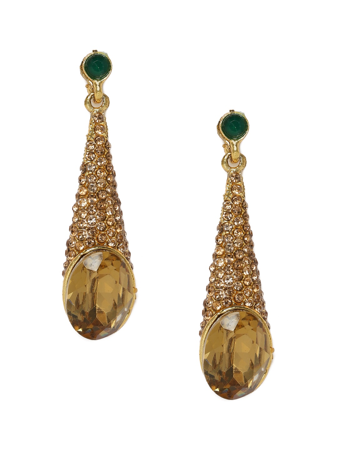 

Kord Store Green & Gold-Plated Contemporary Drop Earrings