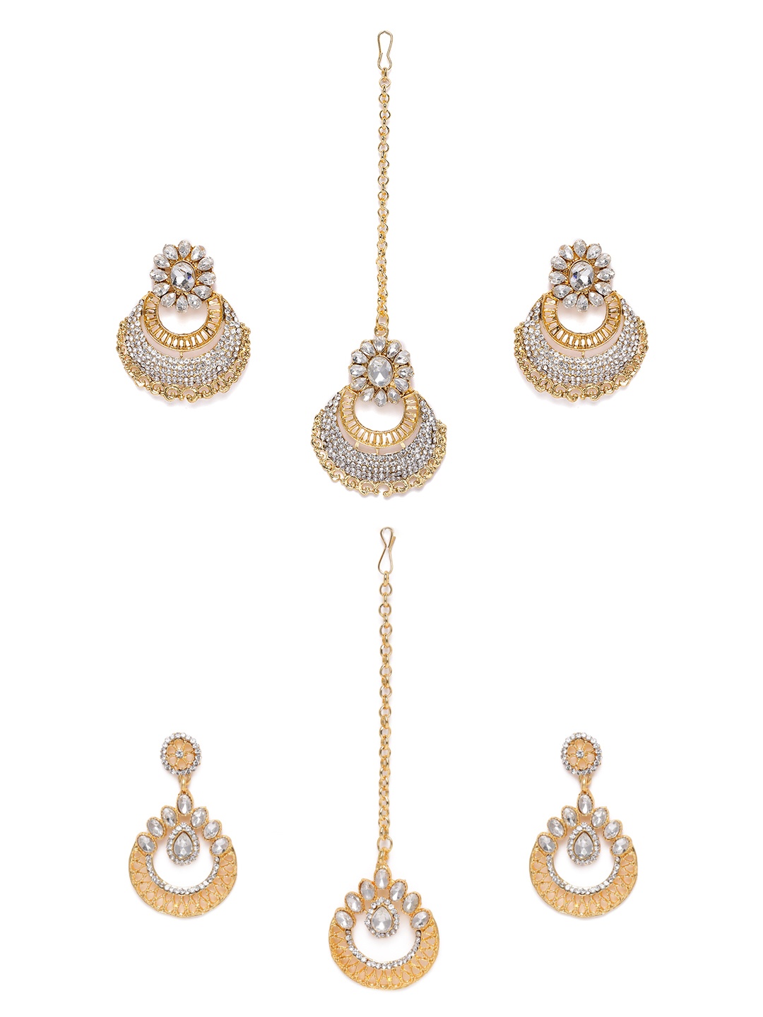 

Kord Store White Gold-Plated Stone Studded Jewellery Set