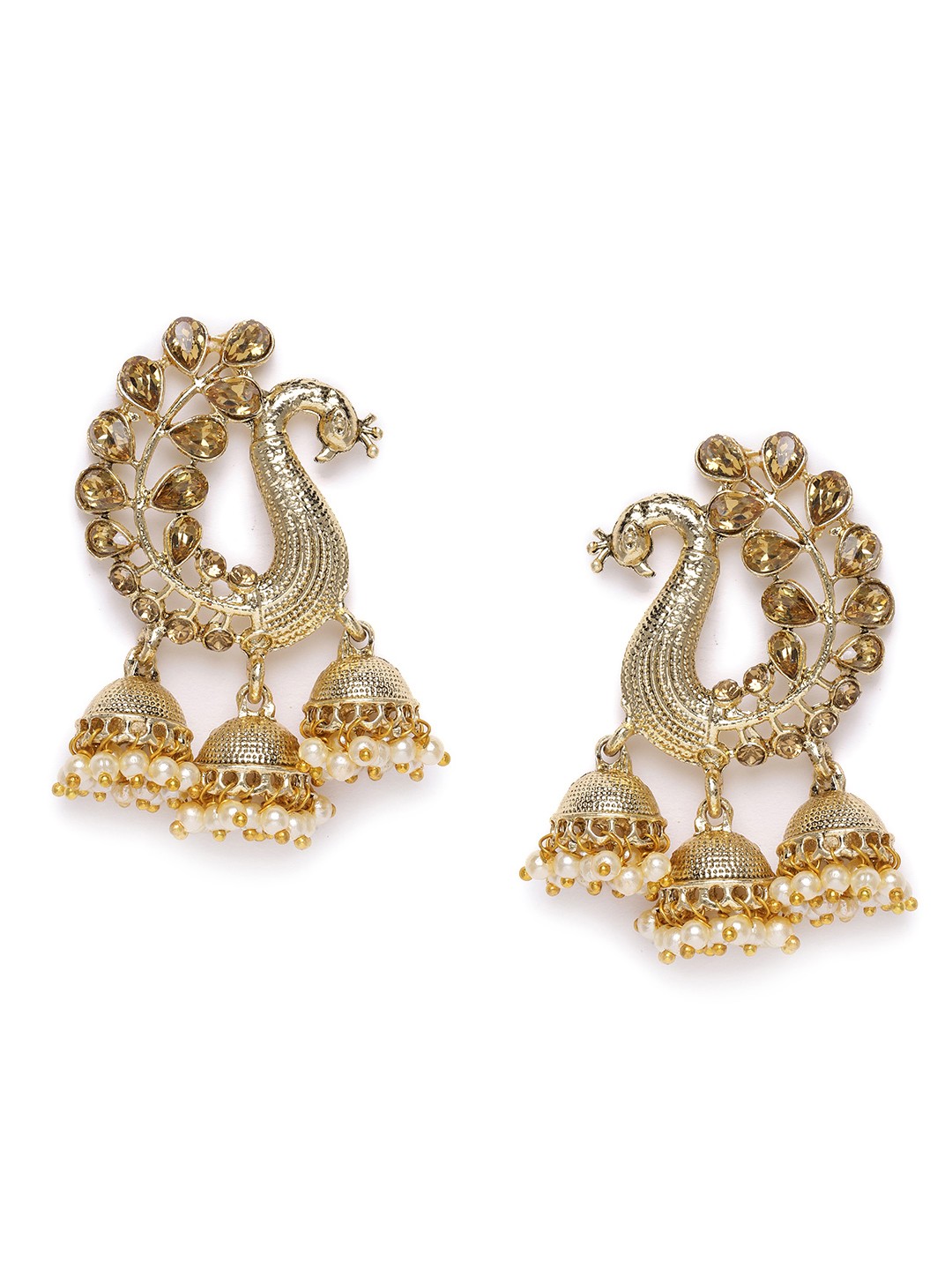 

Kord Store Gold-Plated Peacock Shaped Drop Earrings