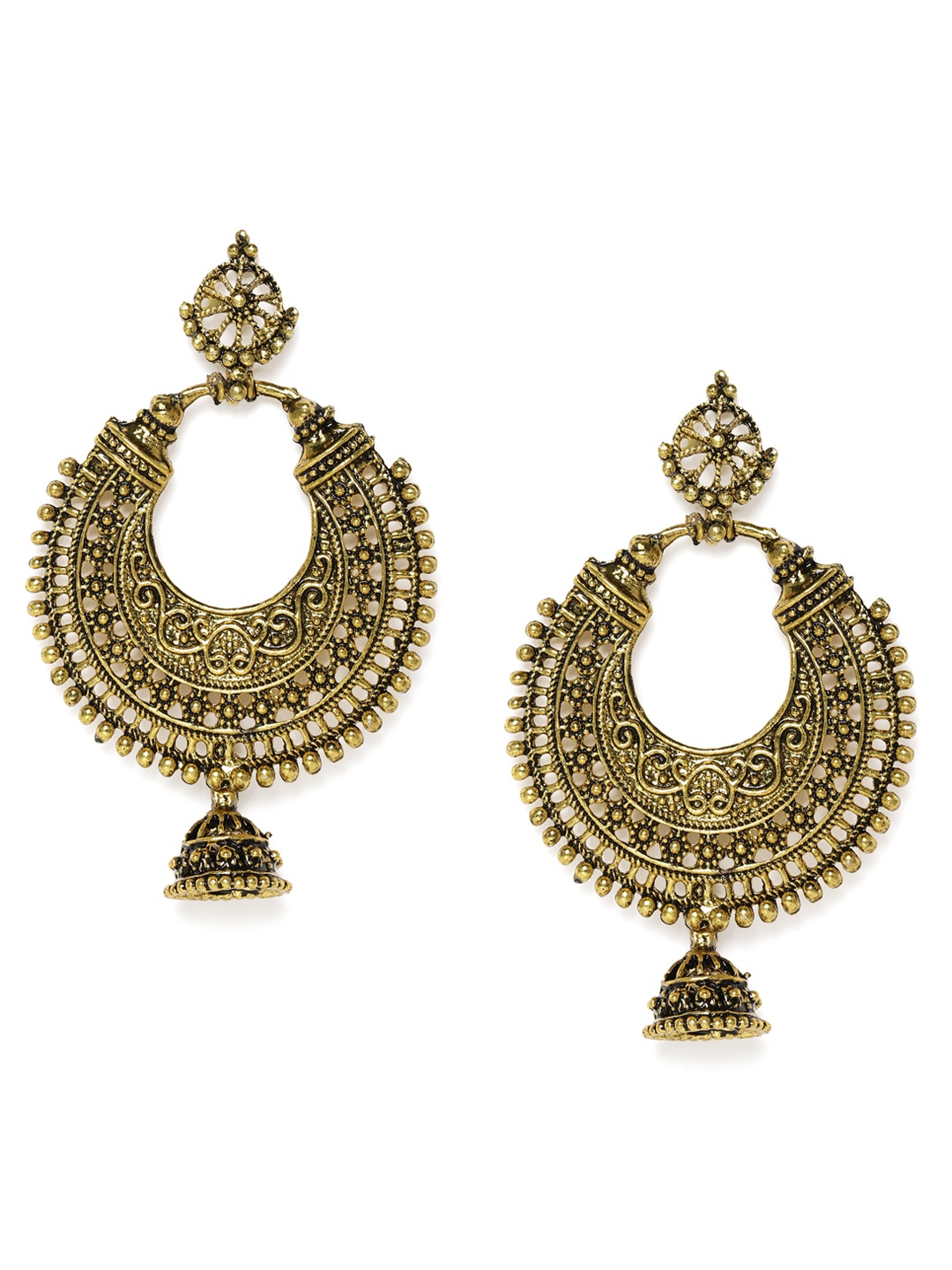 

Kord Store Antique Gold Plated Classic Jhumkas
